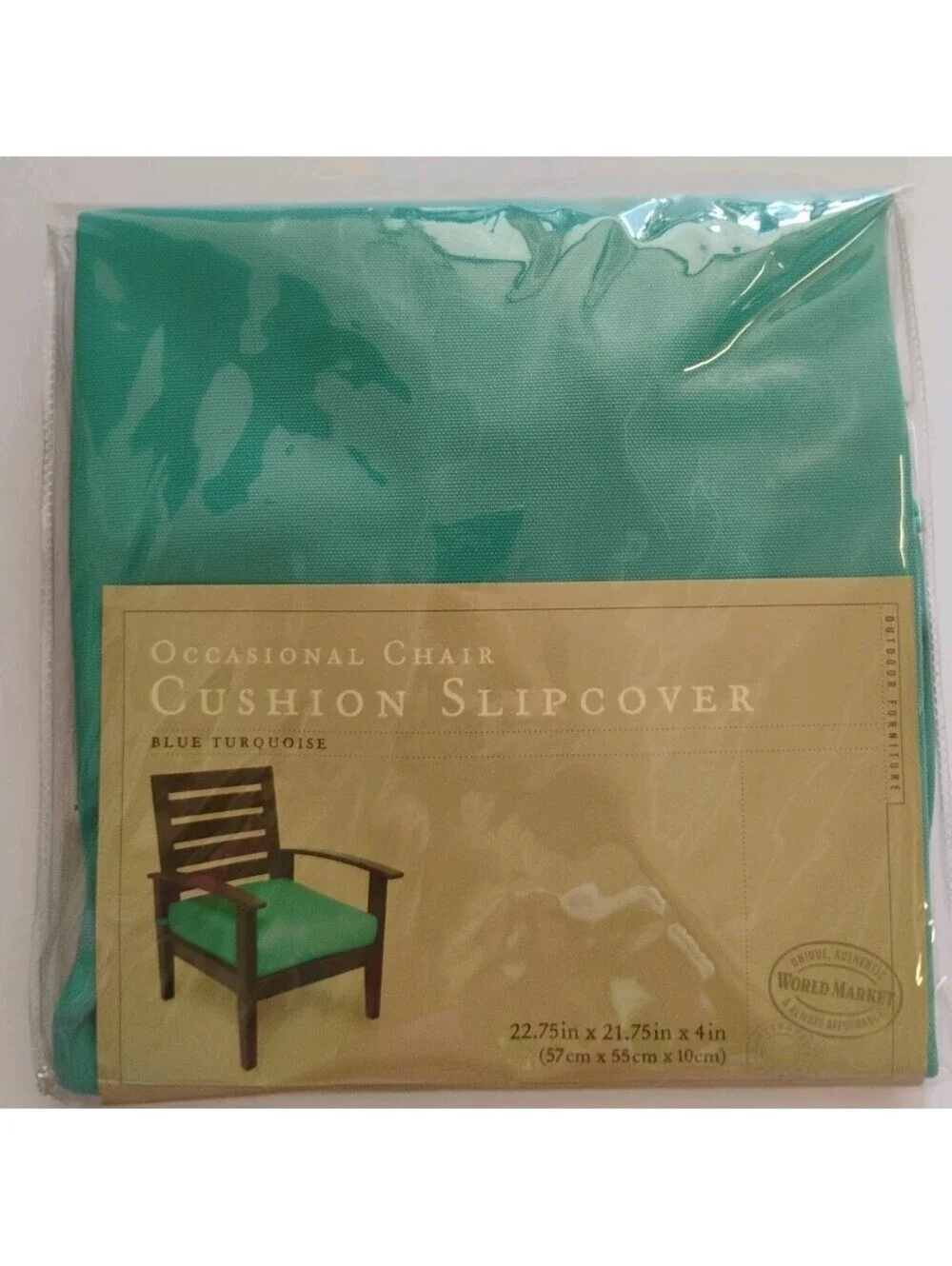 NEW World Market Turquoise Chair Cushion Slipcover Laguna Catalina Valencia